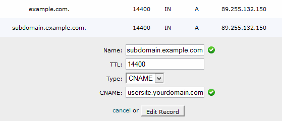 Adding a CNAME in cPanel