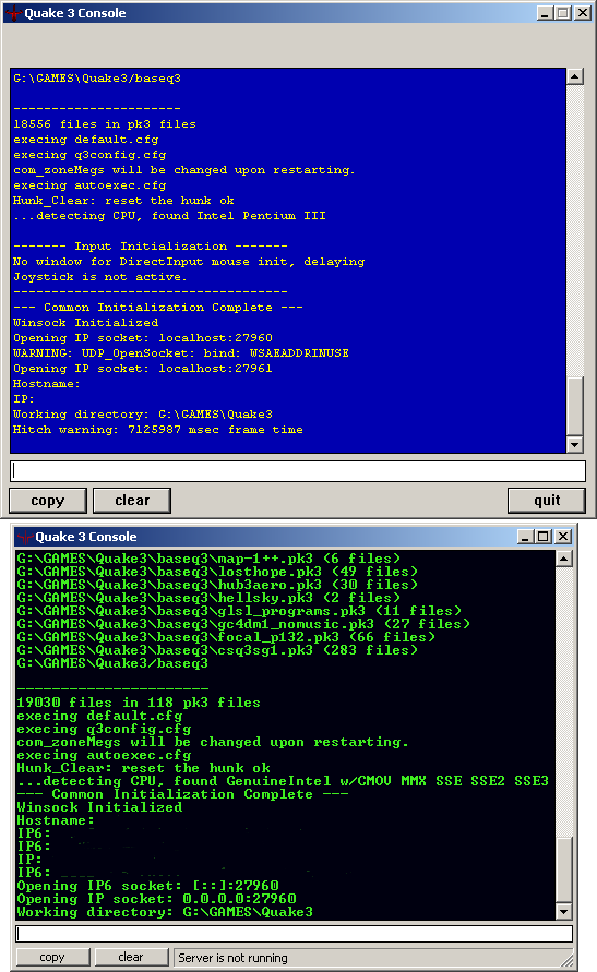 quake windows console