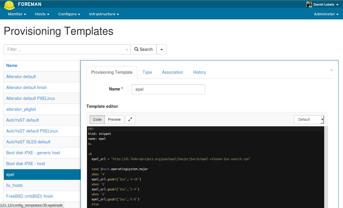 Provisioning templates