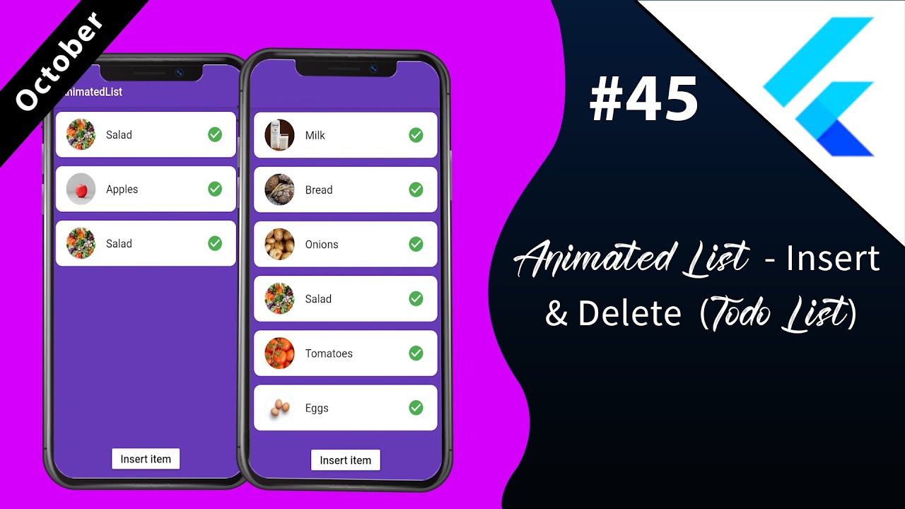 Animated List - Insert & Delete (Todo List) - Flutter YouTube video