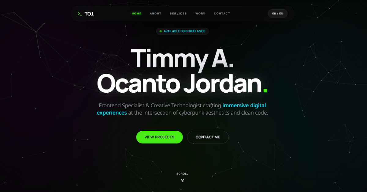 Timmy A. Ocanto Jordan Portfolio Banner