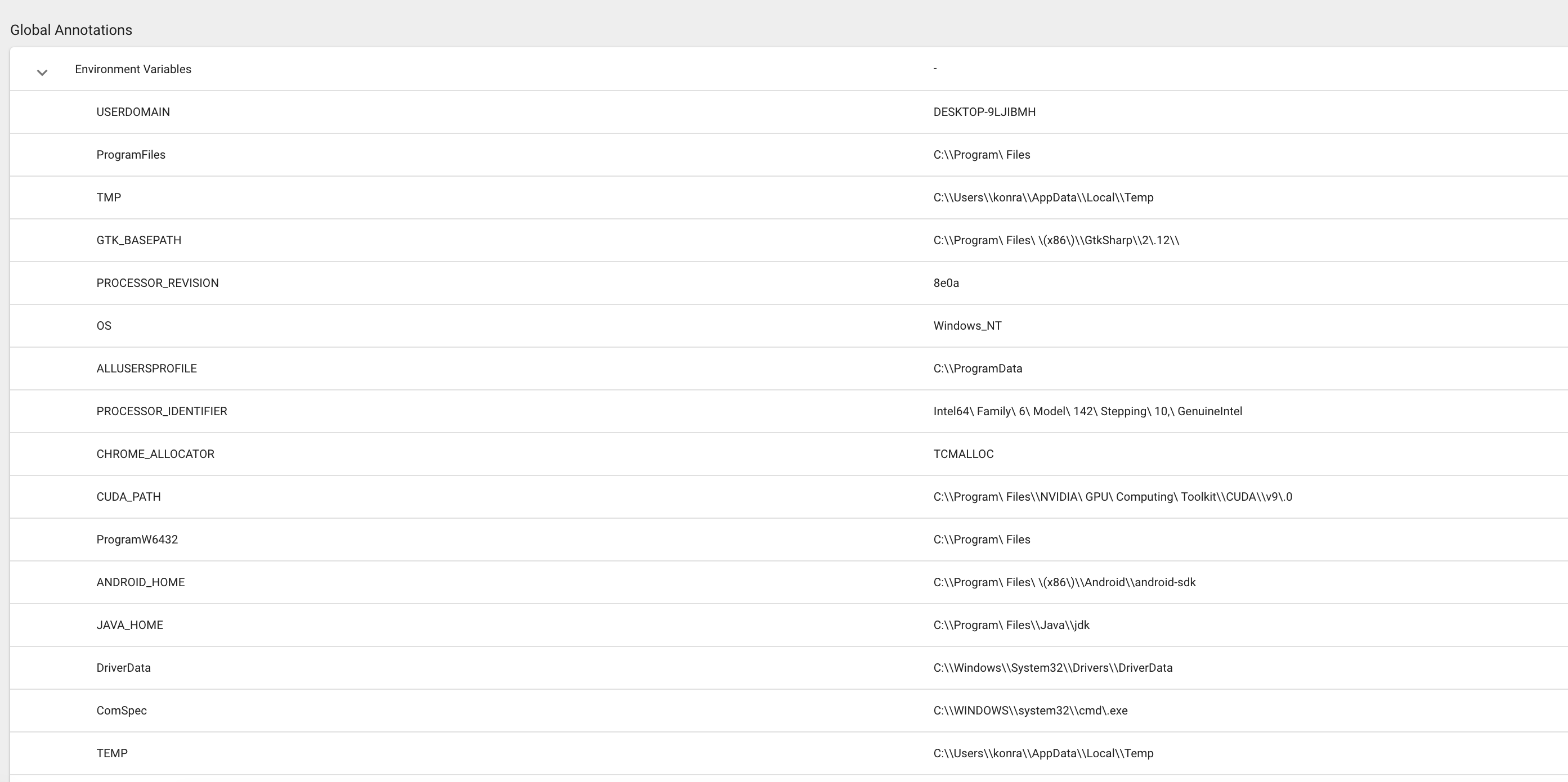 Backtrace attributes