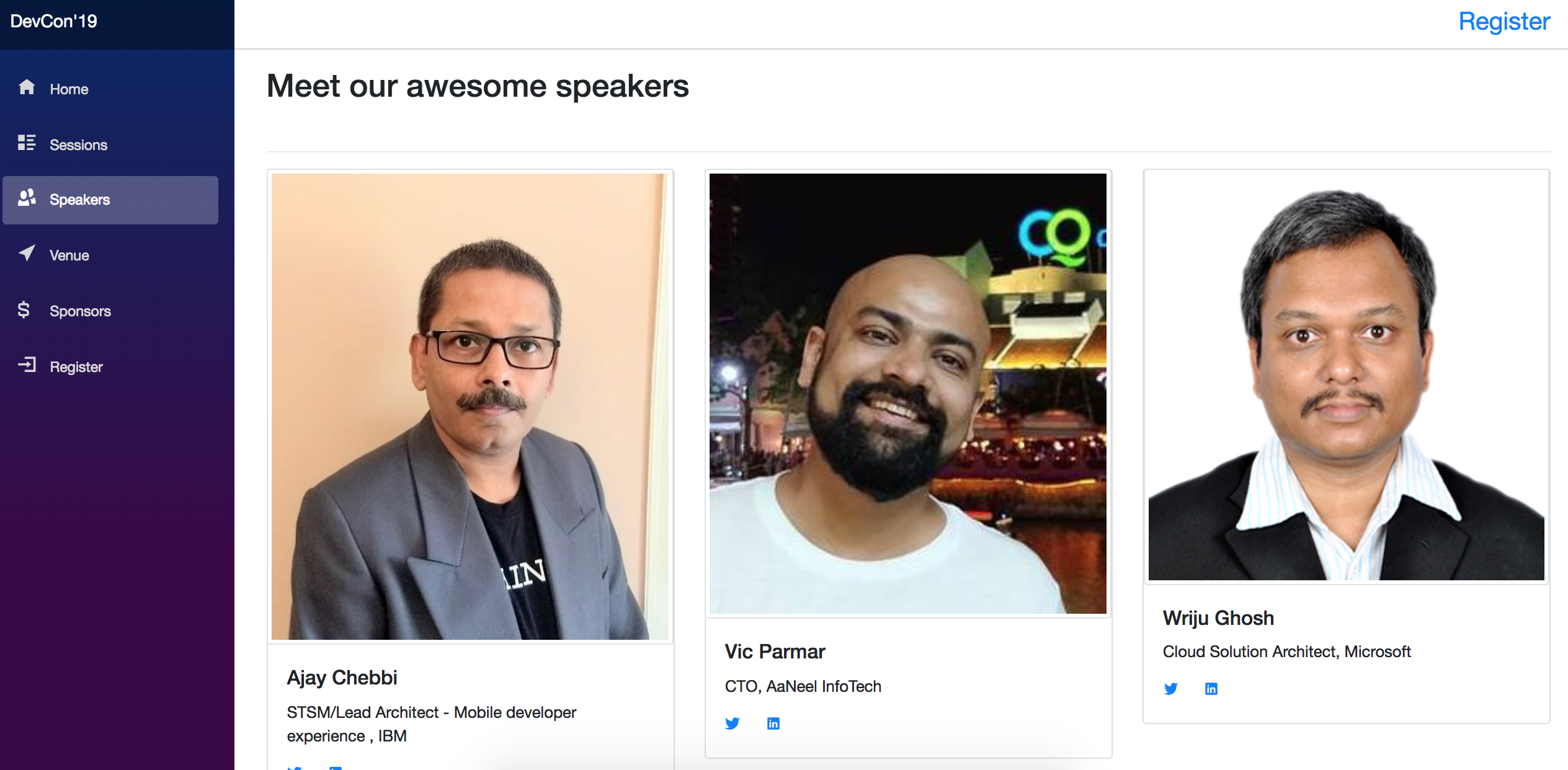 DevCon19 Speakers Page