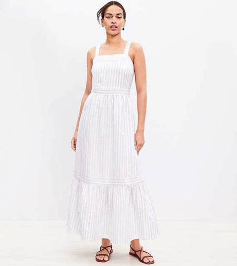 loft-shimmer-striped-linen-blend-square-neck-midi-dress-size-12-white-womens-1