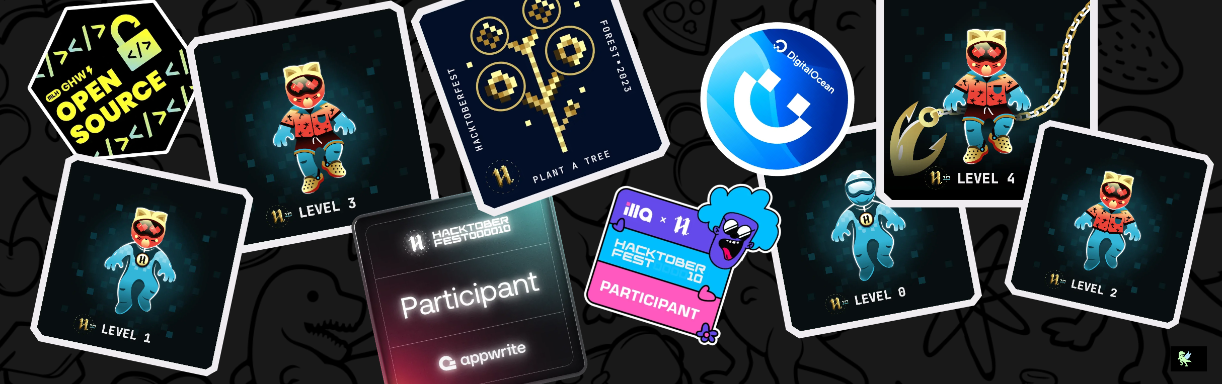 An image of @devanshsinghparmar's Holopin badges, which is a link to view their full Holopin profile