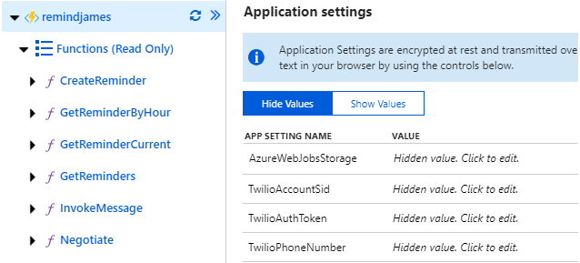 Azure Functions - App Settings