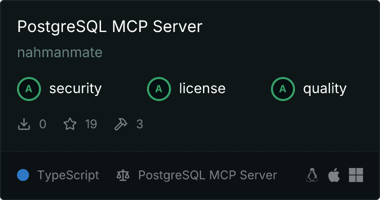 PostgreSQL Server MCP server