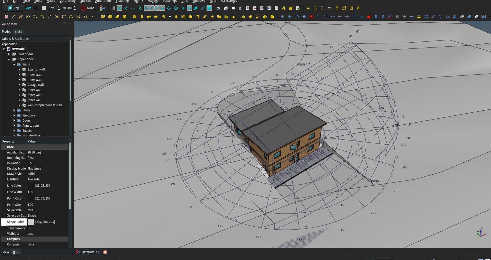 a solar diagram in FreeCAD