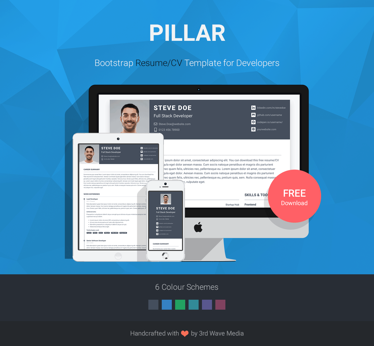 Bootstrap 5 Resume/CV Template for Developers