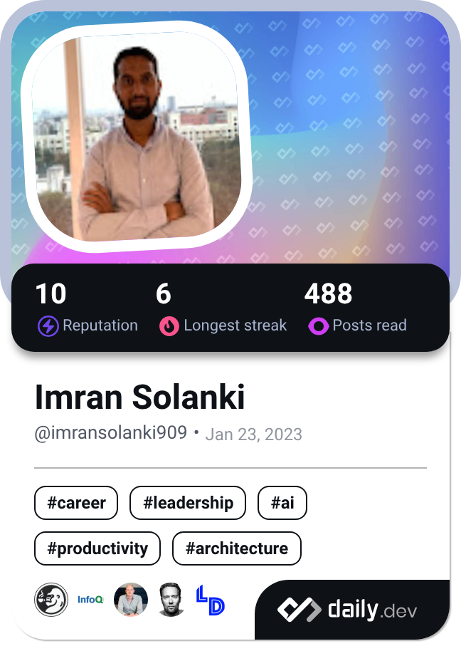 Imran Solanki's Dev Card