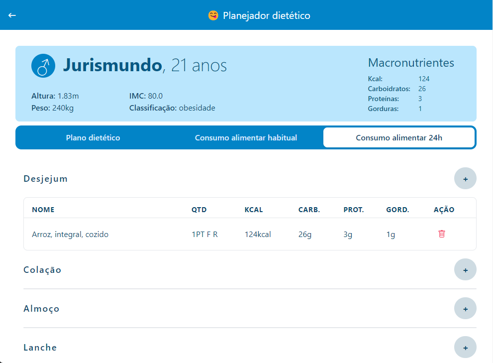 Consumo alimentar 24h