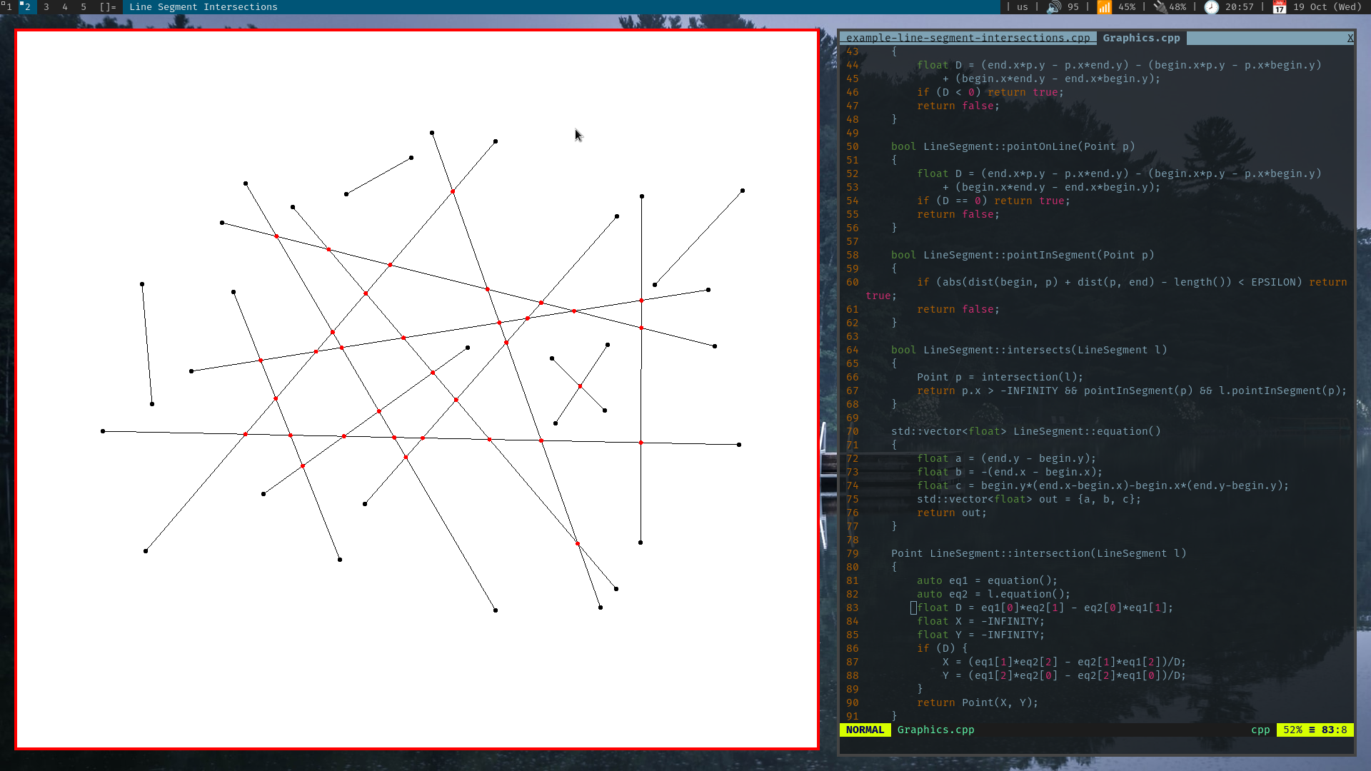 Line Segment Intersections Example