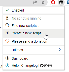 Create new script screenshot