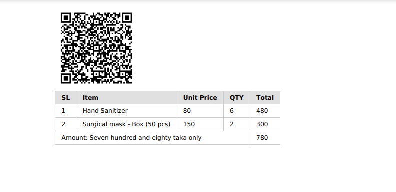 PDF Invoice with QRCode