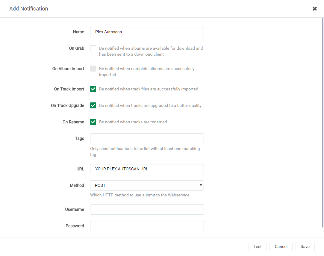 Lidarr Plex Autoscan