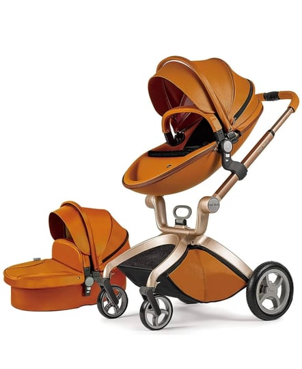 hotmom-stylish-baby-stroller-height-adjustable-seat-and-reclining-baby-carriage-orange-1