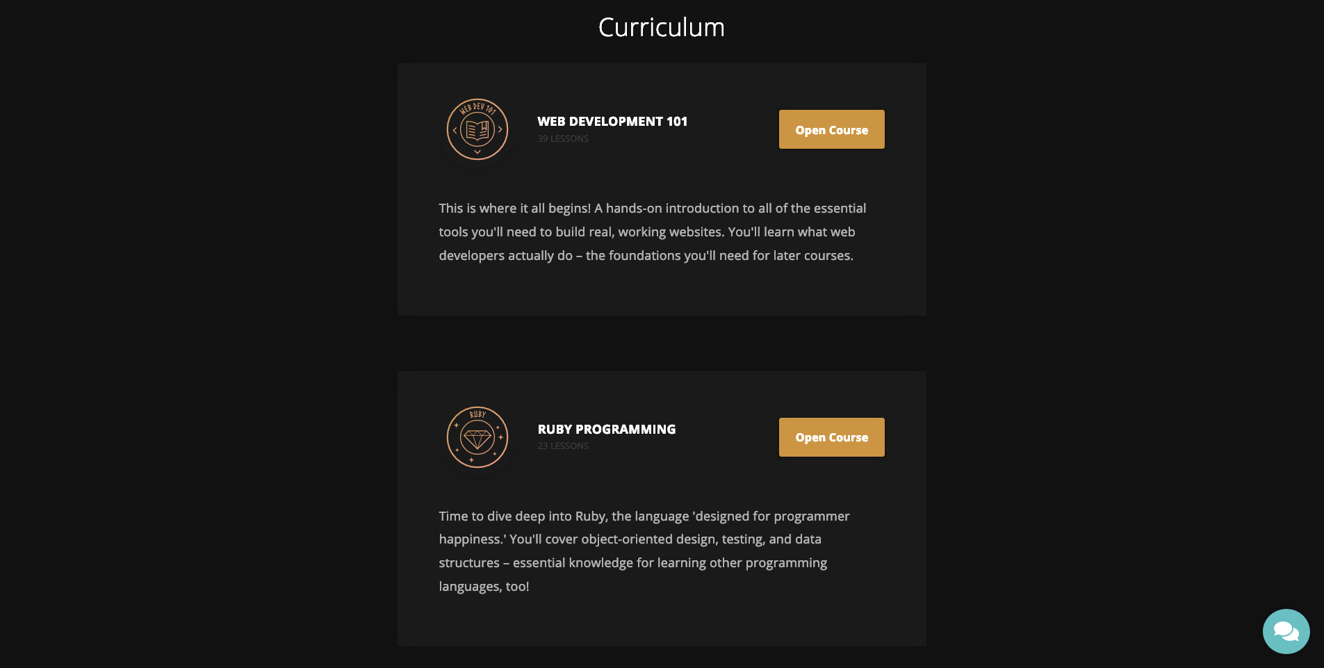 Curriculum Page