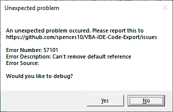 error message