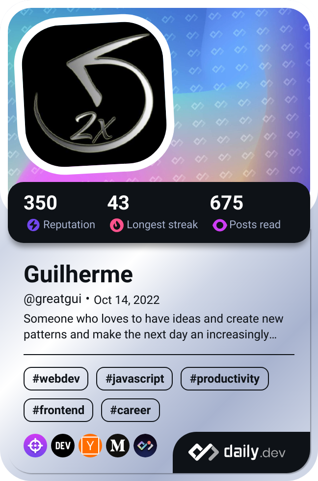 Guilherme's Dev Card