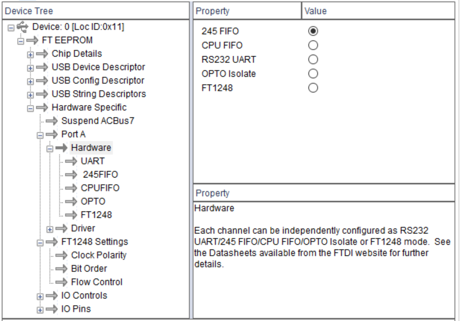 FT_PROG Settings