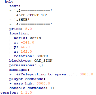 Config example