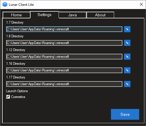 Settings Page