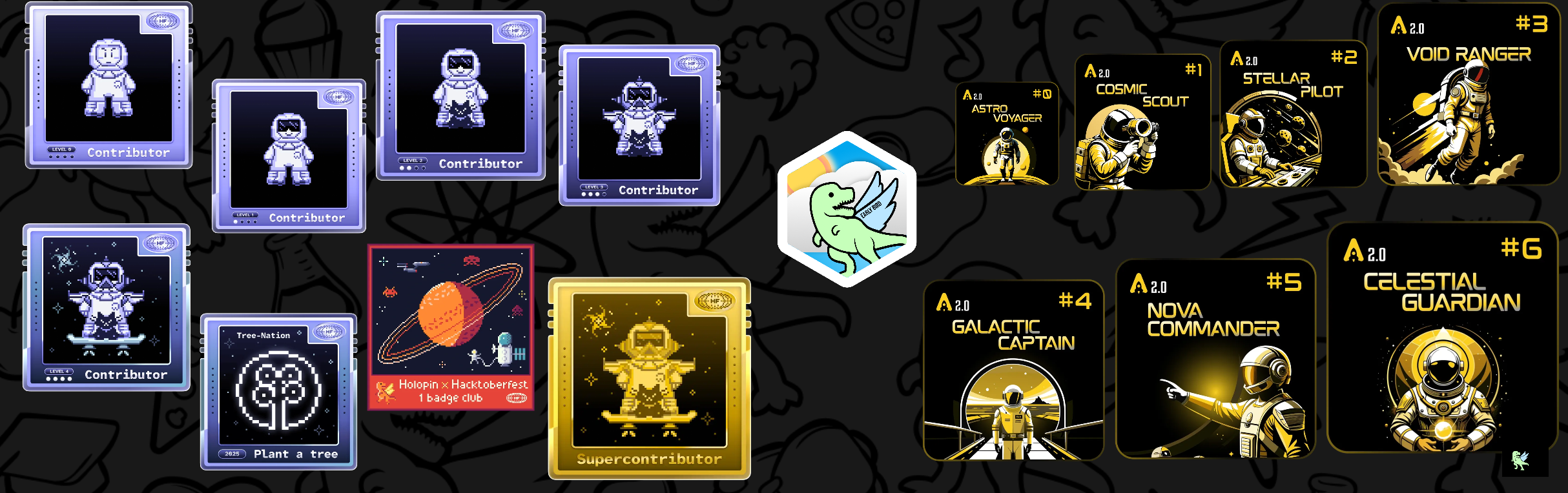 An image of @dinesh2047's Holopin badges, which is a link to view their full Holopin profile