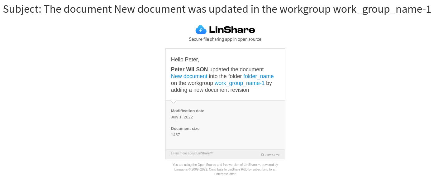 LinShare new mail - New revision