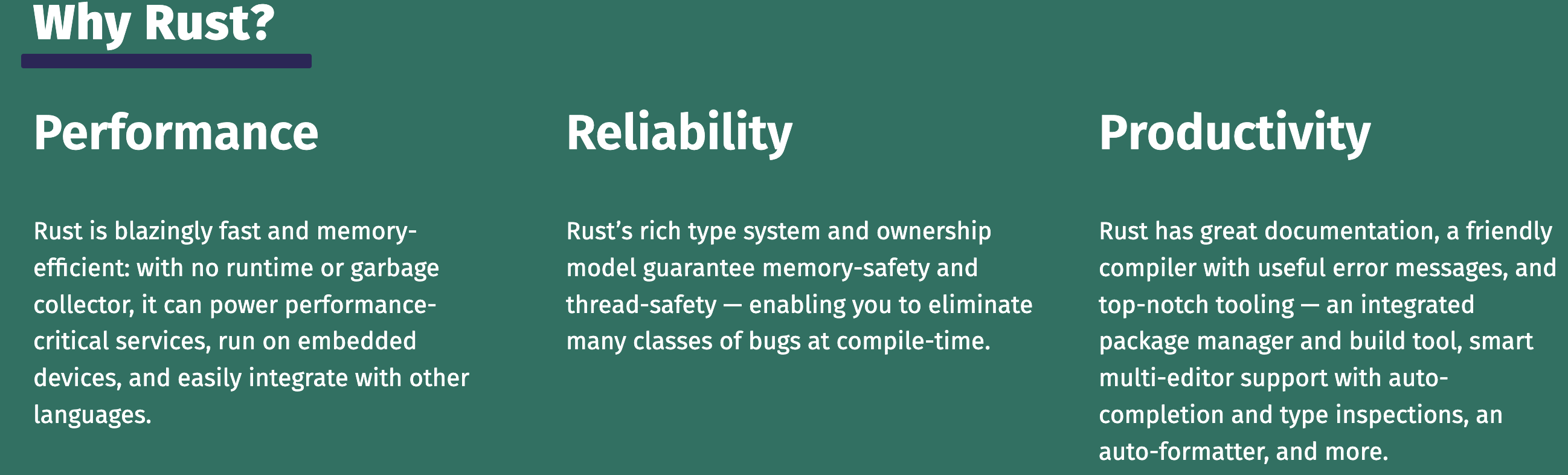 Rust's advantages