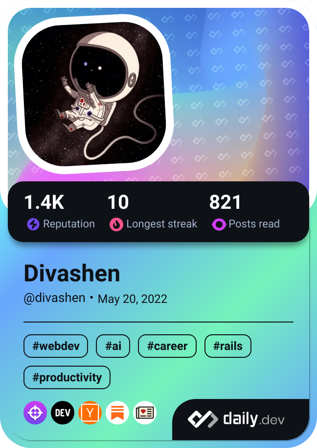 Divashen's Dev Card