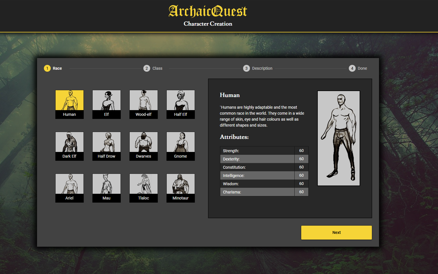 alt ArchaicQuestII Web Client