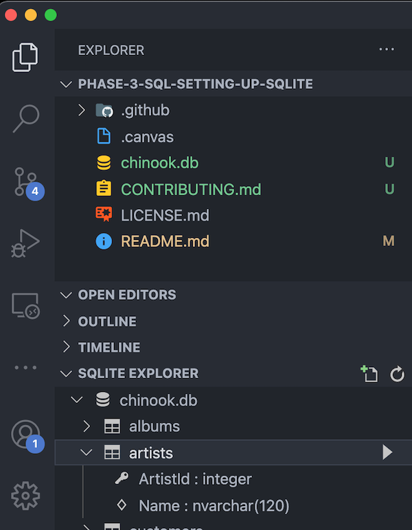 Locating the SQLite Explorer in VSCode