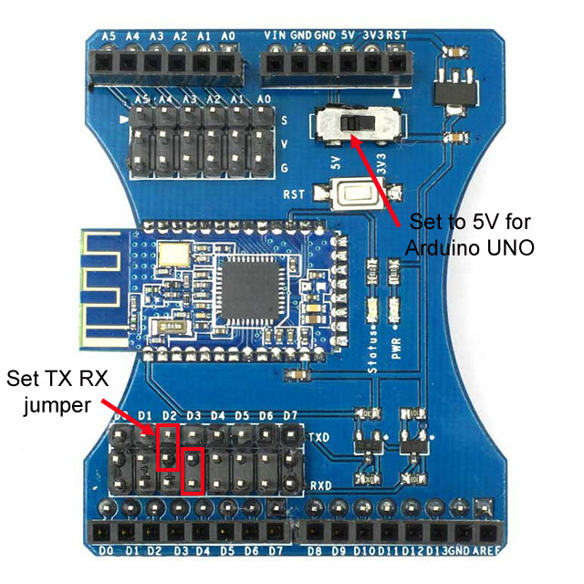 BLE Shield Jumper Setting