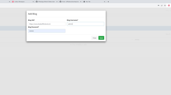 Enter WordPress Credentials