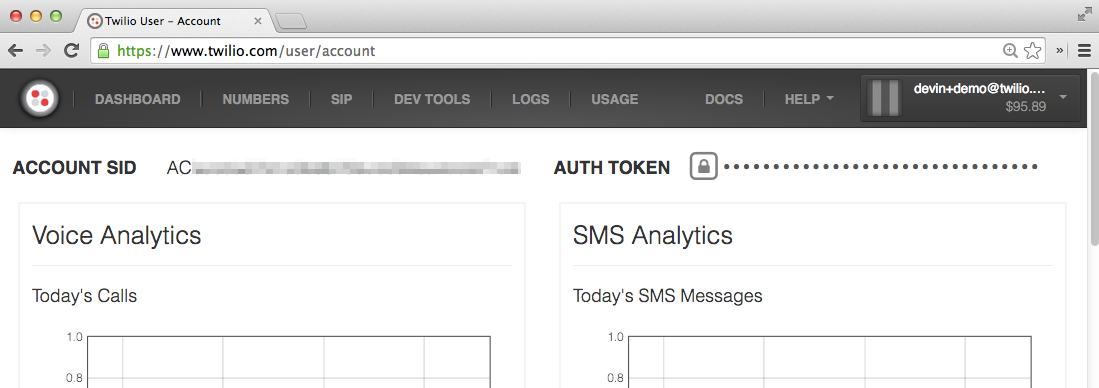 Twilio Dashboard