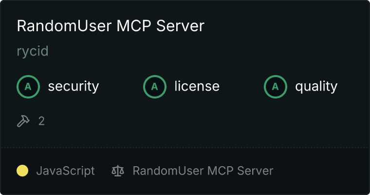 RandomUser Server MCP server