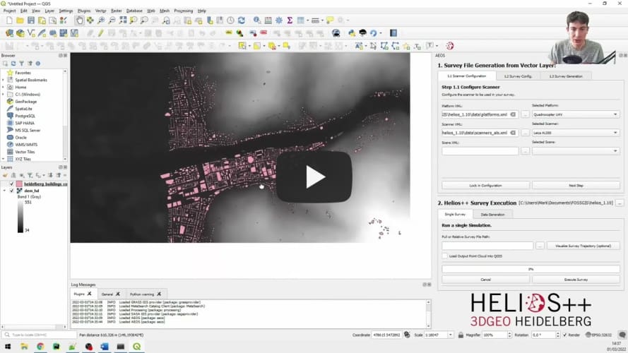 2022 - Simulation von Laserscanning mit AEOS, dem QGIS Plugin für HELIOS++