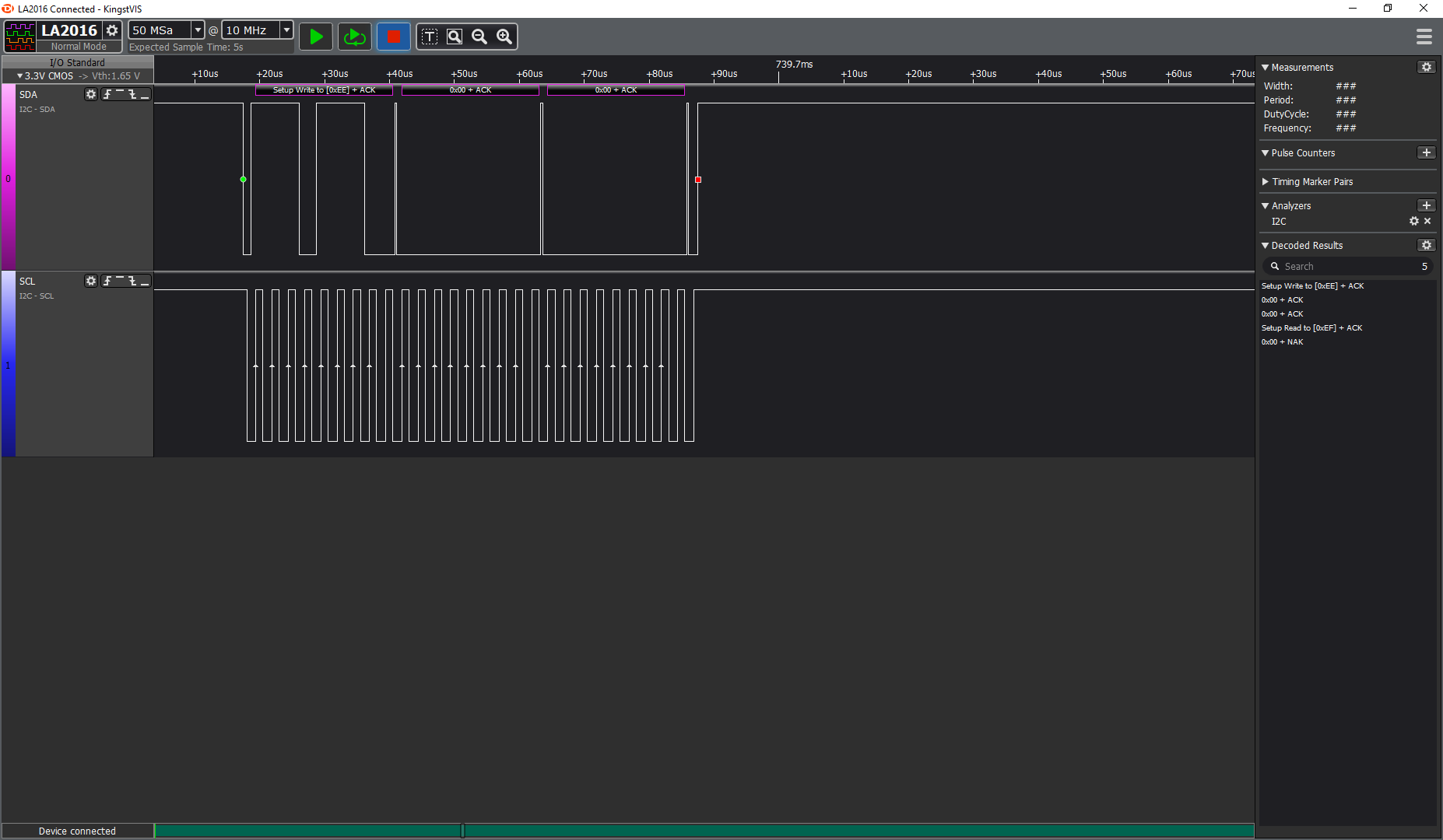 Send the Register ID and Register Value as I2C Data instead of I2C Sub Address