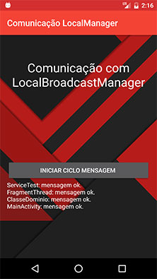 Aplicativo Android Comunicação com LocalBroadcastManager