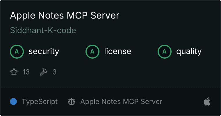Apple Notes Server MCP server
