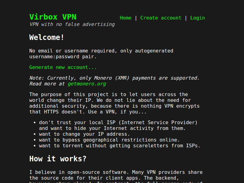 vpn.virbox.net screenshot