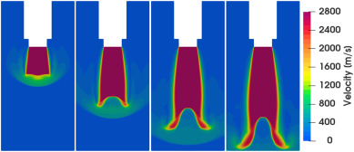 Gas plume after nozzle exit