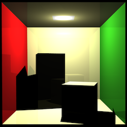 Cornell box rendered by our raytracer