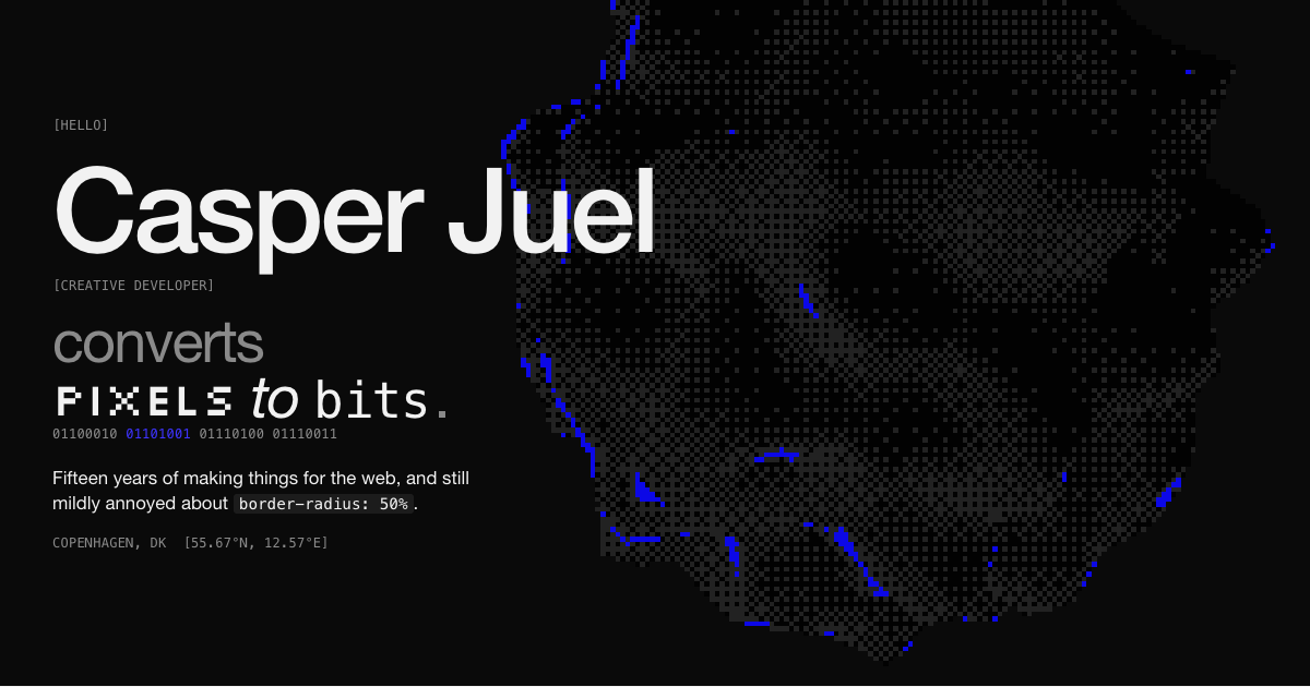 Casper Juel converts pixels to bits
