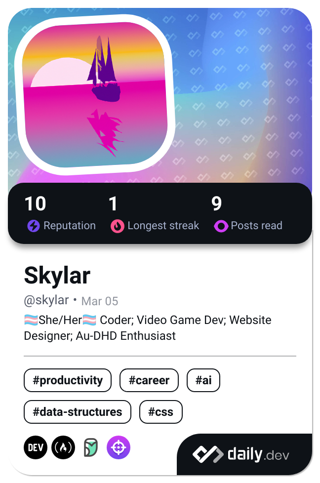 Skylar's Dev Card