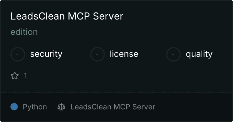 LeadsClean Server MCP server