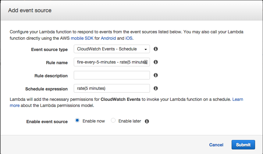 lambda event source config