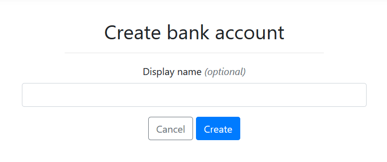 Account creation page