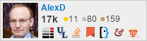 profile for AlexD on Stack Exchange, a network of free, community-driven Q&A sites