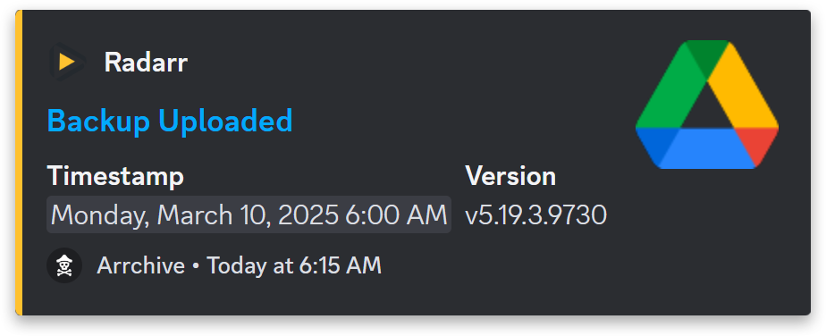 An example of an Arrchive notification in Discord.